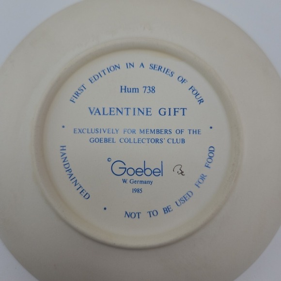Vintage Goebel Collector Plate "Valentine Gift" 1986  Made in Germany - Picture 5 of 6